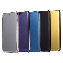 Load image into Gallery viewer, For iPhone 6 Plus &amp; 6s Plus Electroplating Mirror Horizontal Flip PC + Leather Protective Case
