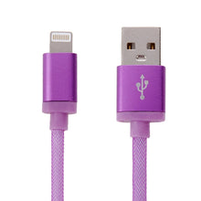 Load image into Gallery viewer, Net Style Metal Head 8 Pin to USB Data / Charger Cable, Cable Length: 25cm
