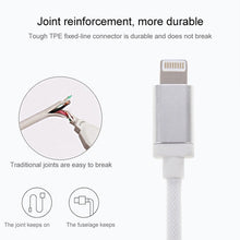 Load image into Gallery viewer, Net Style Metal Head 8 Pin to USB Data / Charger Cable, Cable Length: 25cm