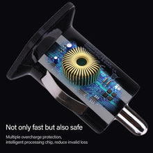 Load image into Gallery viewer, High Performance 2.1A + 1A Dual USB Port Car Charger for iPad Air 2 &amp; Air &amp; 4, iPhone 6 &amp; 6 Plus &amp; 5C &amp; 5S &amp; 4 &amp; 4S, iPod touch, Galaxy Tablet / Note Series and Other Mobile Phone, Navigators