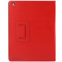 Load image into Gallery viewer, High Quality Litchi Texture Folding Leather with Sleep / Wake-up &amp; Holder Function for iPad 2 / iPad 3 / iPad 4