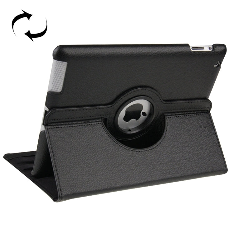 360 Degree Rotatable Leather Case with Sleep / Wake-up Function & Holder for New iPad (iPad 3), Sapphire Blue