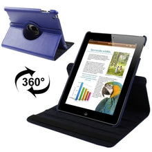 Load image into Gallery viewer, 360 Degree Rotatable Leather Case with Sleep / Wake-up Function &amp; Holder for New iPad (iPad 3), Sapphire Blue