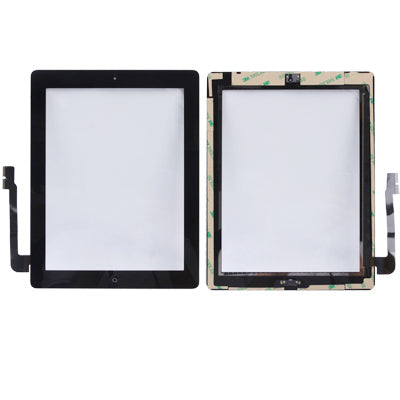 (Controller Button + Home Key Button PCB Membrane Flex Cable + Touch Panel Installation Adhesive)  Touch Panel for New iPad (iPad 3)