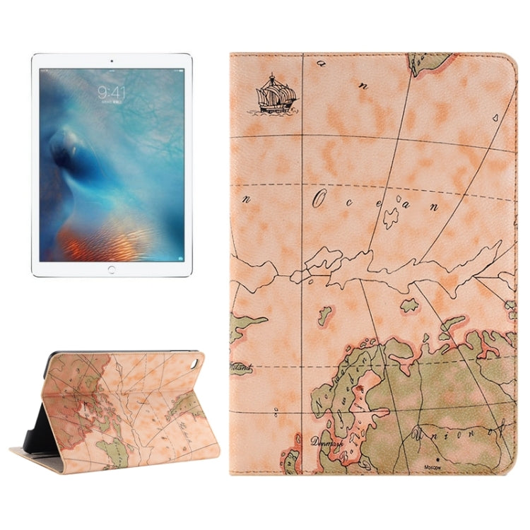 Map Pattern Horizontal Flip Leather Case with Holder & Card Slots & Wallet for iPad Pro 12.9 inch, Random Pattern Delivery
