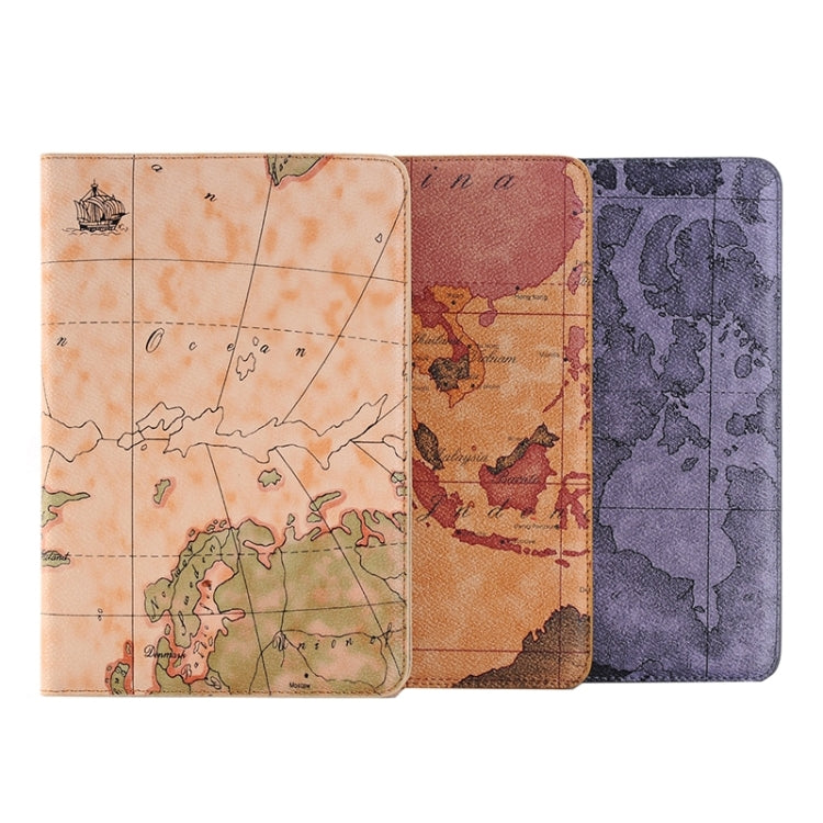 Map Pattern Horizontal Flip Leather Case with Holder & Card Slots & Wallet for iPad Pro 12.9 inch, Random Pattern Delivery