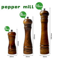 Load image into Gallery viewer, Length Classical Wooden Pepper Spice Salt Mill Grinder Muller, Style 4, 5 inch, Style 4, 8 inch, Style 4, 10 inch