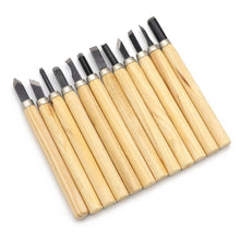 Load image into Gallery viewer, 12 PCS / Set Assorted Wood Carving Tools Set with Stainless Steel Blade and Wood Handle, 12 PCS / Set Wood Carving