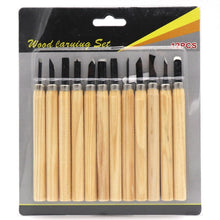 Load image into Gallery viewer, 12 PCS / Set Assorted Wood Carving Tools Set with Stainless Steel Blade and Wood Handle, 12 PCS / Set Wood Carving