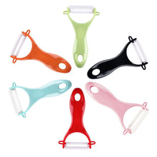 Load image into Gallery viewer, T Shaped Ceramic Skin Peeler with Durable ABS Handle, Random Color Delivery, T Shaped Peel Knife