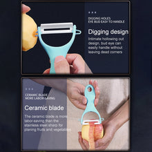 Load image into Gallery viewer, T Shaped Ceramic Skin Peeler with Durable ABS Handle, Random Color Delivery, T Shaped Peel Knife