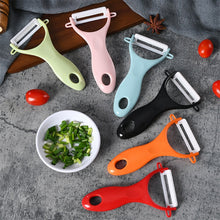 Load image into Gallery viewer, T Shaped Ceramic Skin Peeler with Durable ABS Handle, Random Color Delivery, T Shaped Peel Knife