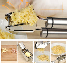 Load image into Gallery viewer, Food Grade 304 Stainless Steel Garlic Press Presser Crusher Slicer, 304 Stainless Steel