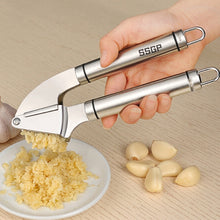 Load image into Gallery viewer, Food Grade 304 Stainless Steel Garlic Press Presser Crusher Slicer, 304 Stainless Steel