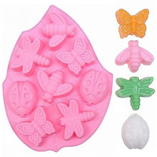 Load image into Gallery viewer, 8-in-1 Insect Butterfly Dragonfly Beetle Shaped Silica Cake Mold, 8 In 1(Pink)