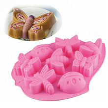 Load image into Gallery viewer, 8-in-1 Insect Butterfly Dragonfly Beetle Shaped Silica Cake Mold, 8 In 1(Pink)
