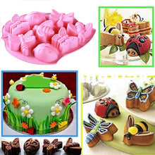 Load image into Gallery viewer, 8-in-1 Insect Butterfly Dragonfly Beetle Shaped Silica Cake Mold, 8 In 1(Pink)