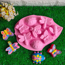Load image into Gallery viewer, 8-in-1 Insect Butterfly Dragonfly Beetle Shaped Silica Cake Mold, 8 In 1(Pink)