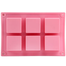 Load image into Gallery viewer, High Quality 6 Holes Square Shape Silicone Material Cake Mold, Square Shape