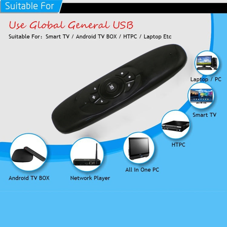 C120 T10 Fly Air Mouse 2.4GHz Rechargeable Wireless Keyboard Remote Control for Android TV Box / PC, Wireless Keyboard