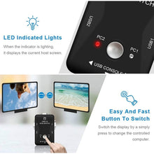 Load image into Gallery viewer, KVM-21UA 2 Ports USB KVM Switch Box with Control Button for PC Keyboard Mouse Monitor, 2 Ports (with USB)