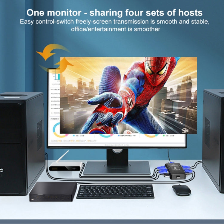 4-PORT KVM Switch, 4 Ports, 4 Ports (with USB)