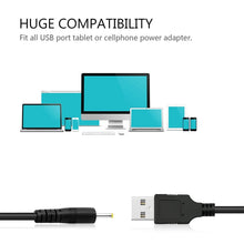 Load image into Gallery viewer, USB Male to DC 2.5 x 0.7mm Power Cable, Length: 1.2m