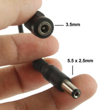 Load image into Gallery viewer, 5.5 x 2.5mm Male to 3.5mm Female DC Plug Adapter, Length: 12cm