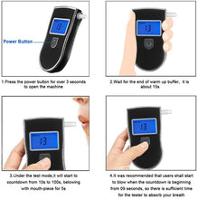Load image into Gallery viewer, 3 digitals LCD Display Breath Alcohol Tester Analyzer, AT-818