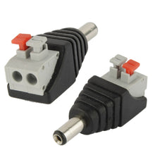 Load image into Gallery viewer, 5.5mm x 2.1mm DC Power Male Jack to 2 Conductor Screw Down Connector for LED Light Controller