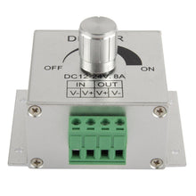 Load image into Gallery viewer, Aluminum Single Color Dimmer Switch LED Dimmer Controller for Strip Light DC12-24V, Output Current: 8A