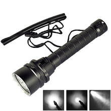 Load image into Gallery viewer, 5 x LED White Light Diving Flashlight, 6800 LM, Diving Depth: 150m