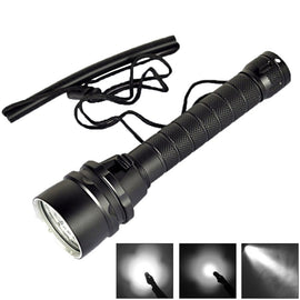 5 x LED White Light Diving Flashlight, 6800 LM, Diving Depth: 150m