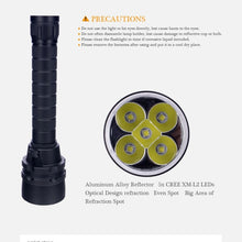Load image into Gallery viewer, 5 x LED White Light Diving Flashlight, 6800 LM, Diving Depth: 150m
