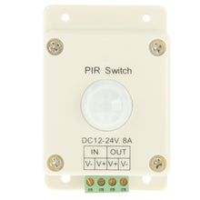 Load image into Gallery viewer, DC 12V-24V 8A PIR Switch Infrared Controller Motion Sensor Switch for LED Light