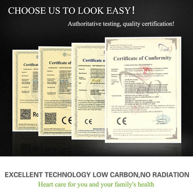 Luminous Flux: > 4000LM, PF > 0.9, RA > 80, AC 90-140V, 50W White, 50W Warm White
