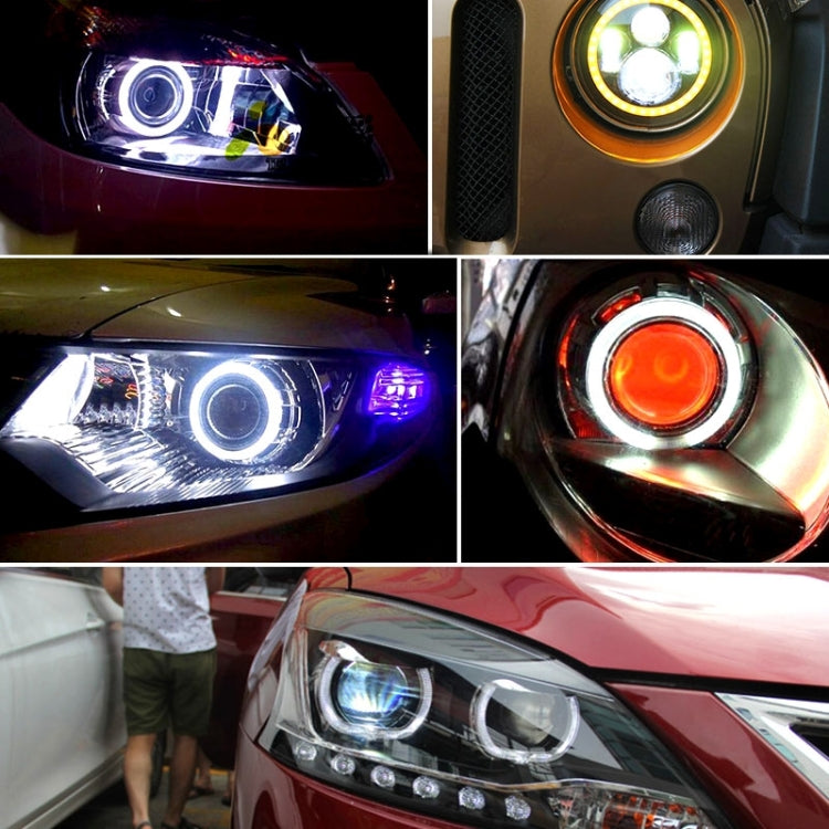100mm 5W 180LM Angel Eyes Circles Car Headlight White Light COB LED Lights for Vehicles, DC 12-24V, 100mm Blue Light, 100mm White Light