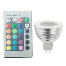 Load image into Gallery viewer, MR16 3W RGB LED Light Bulb, Luminous Flux: 400-450LM, with Remote Controller, DC 12V