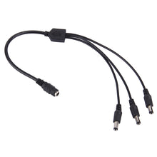 Load image into Gallery viewer, 5.5 x 2.1mm DC Power Female Barrel to 3 Male Barrel Connector Cable for LED Light Controller