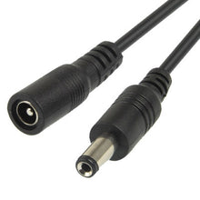 Load image into Gallery viewer, 5.5 x 2.1mm DC Power Female Barrel to Male Barrel Connector Cable for LED Light Controller, Length: 1m(Black)
