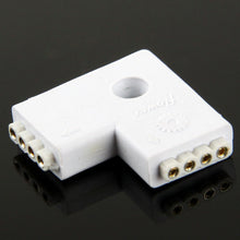 Load image into Gallery viewer, 4 Pin 2 Way L Shape Female Connector for RGB LED Flexible Strip