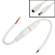 Load image into Gallery viewer, 5.5 x 2.1mm DC Power Female Barrel to Male Barrel Connector Adaptor for LED Light Controller, Length: 20cm, S-LED-7566B, S-LED-7566W