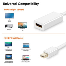 Load image into Gallery viewer, Mini DisplayPort to HDMI Female Adapter Cable, Mini DP to HDMI