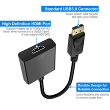 Load image into Gallery viewer, Display Port Male to HDMI Female Adapter Cable, Length: 20cm, DP Male to HDMI Female