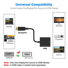 Load image into Gallery viewer, Display Port Male to HDMI Female Adapter Cable, Length: 20cm, DP Male to HDMI Female