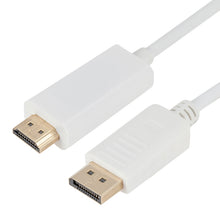 Load image into Gallery viewer, DisplayPort Male to HDMI Male Adapter Cable, Length: 1.8m, DP to HDMI Male White, DP to HDMI Male (Gold plated)
