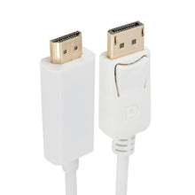 Load image into Gallery viewer, DisplayPort Male to HDMI Male Adapter Cable, Length: 1.8m, DP to HDMI Male White, DP to HDMI Male (Gold plated)