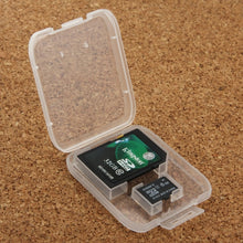 Load image into Gallery viewer, 100Pcs Transparent Plastic Storage Card Box for SD Card + Micro SD Card(TF Card), SD+TF Card