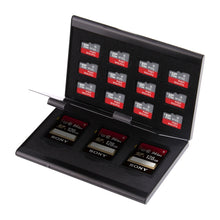 Load image into Gallery viewer, 15 in 1 Memory Card Aluminum Alloy Protective Case Box for 3 SD + 12 TF Cards, 3 SD + 12 TF Black, 3 SD + 12 TF Silver