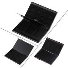 Load image into Gallery viewer, 15 in 1 Memory Card Aluminum Alloy Protective Case Box for 3 SD + 12 TF Cards, 3 SD + 12 TF Black, 3 SD + 12 TF Silver